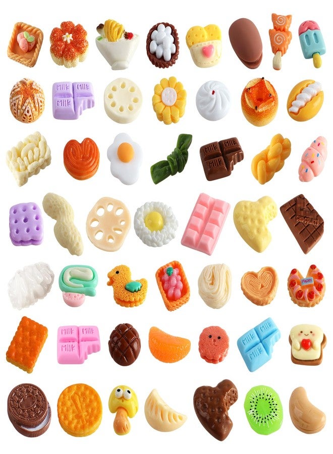 VICROIC 50 PCS Miniature Food Eggs Cake Milk Ice Cream, Mini Pretend Play Kitchen Cooking Game Party Accessories Toys for Dollhouse Landscape - Image 1